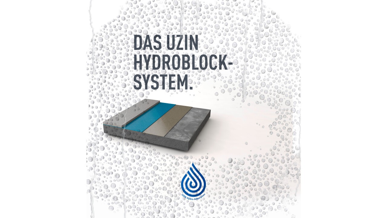 Das UZIN HydroBlock-System ist das erste ökologische Komplettsystem von UZIN für die umwelt- und verarbeiterfreundliche Feuchtigkeitsabsperrung.